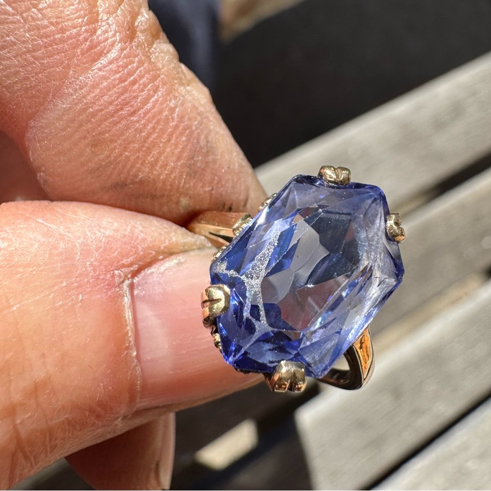 14k Blue Spinel Ring - Picture 8 of 13